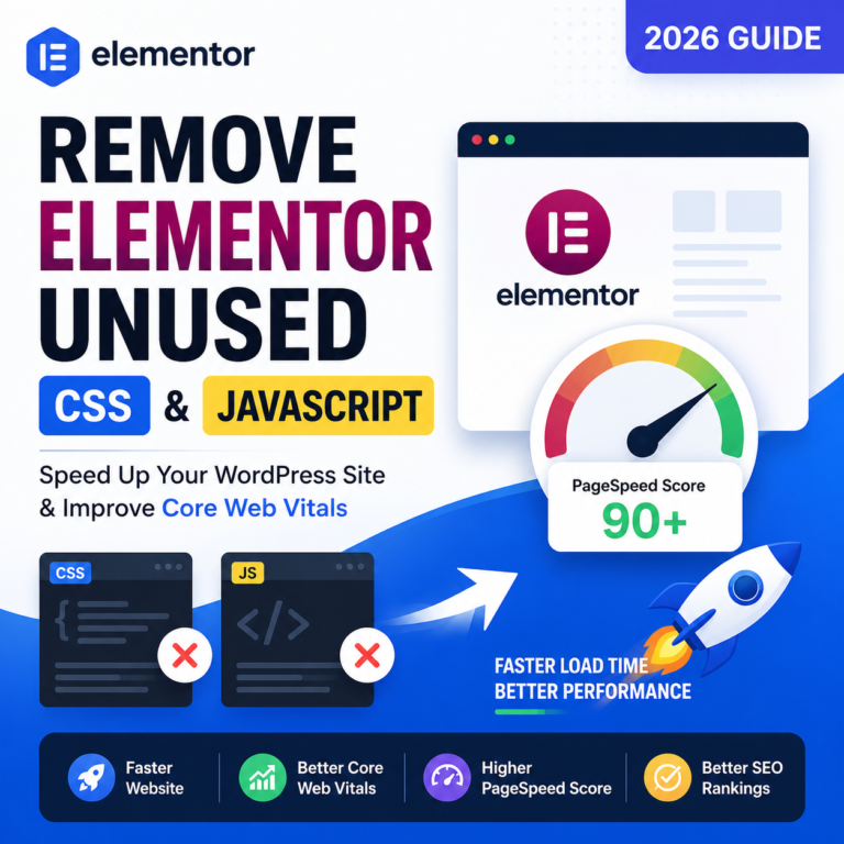 how to remove elementor unused css and javascript